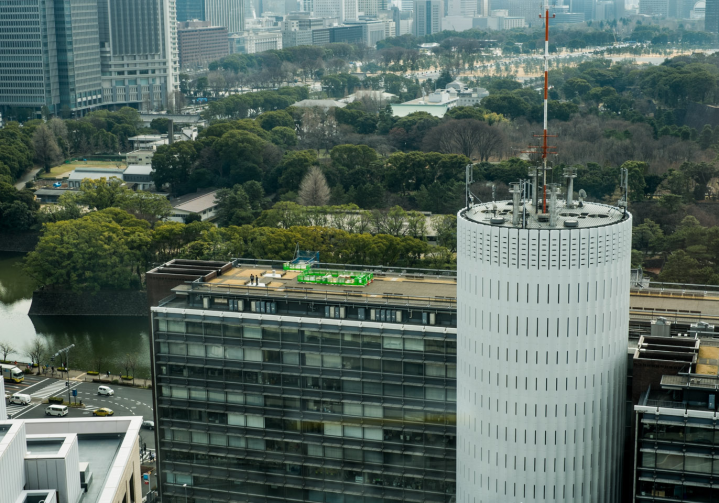 View over Mainichi into the Imperial Palace gardens View over Mainichi into the Imperial Palace gardens